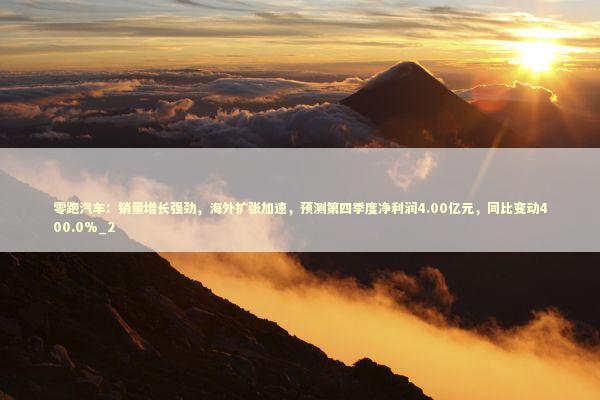零跑汽车：销量增长强劲，海外扩张加速，预测第四季度净利润4.00亿元，同比变动400.0%_2 新闻