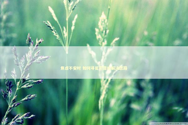 焦虑不安时 如何寻觅可靠的解决思路 新闻